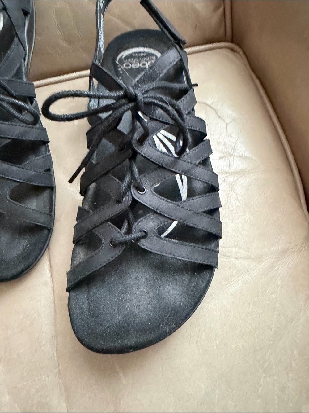 Abeo black adjustable sandals SZ9.5 - Picture 3 of 5